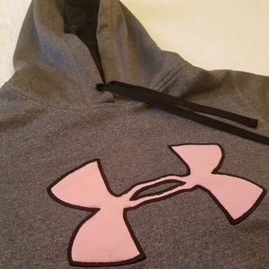 Under Armour Gray and Pink Pullover Hoodie